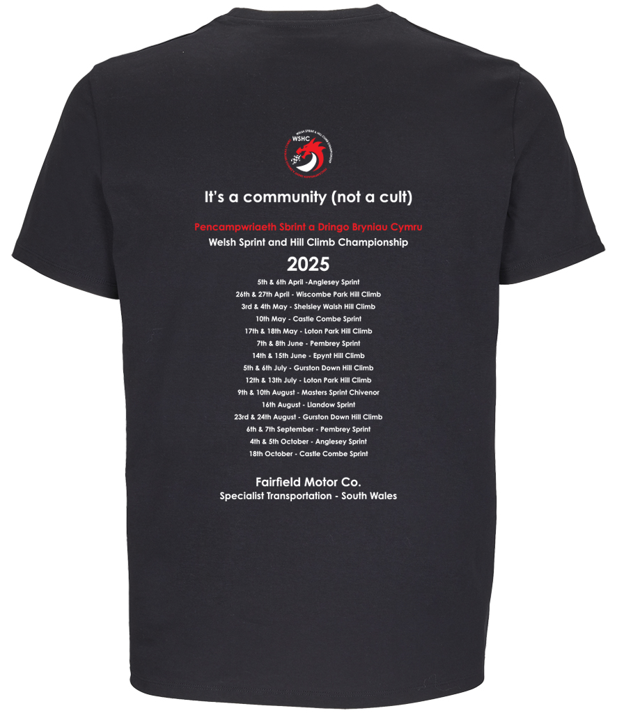 Welsh Hill Climb & Sprint Official Hoodie 2025 - Anglesey sprint, Wiscombe park Hill Climb, Shelsley Walsh Hill Climb, Castle Combe Sprint, Loton Park Hill Climb, Pembrey Sprint, Epynt Hill Climb, Gurston Down Hill Climb, Masters Sprint Chivenor, Llandow Sprint.
