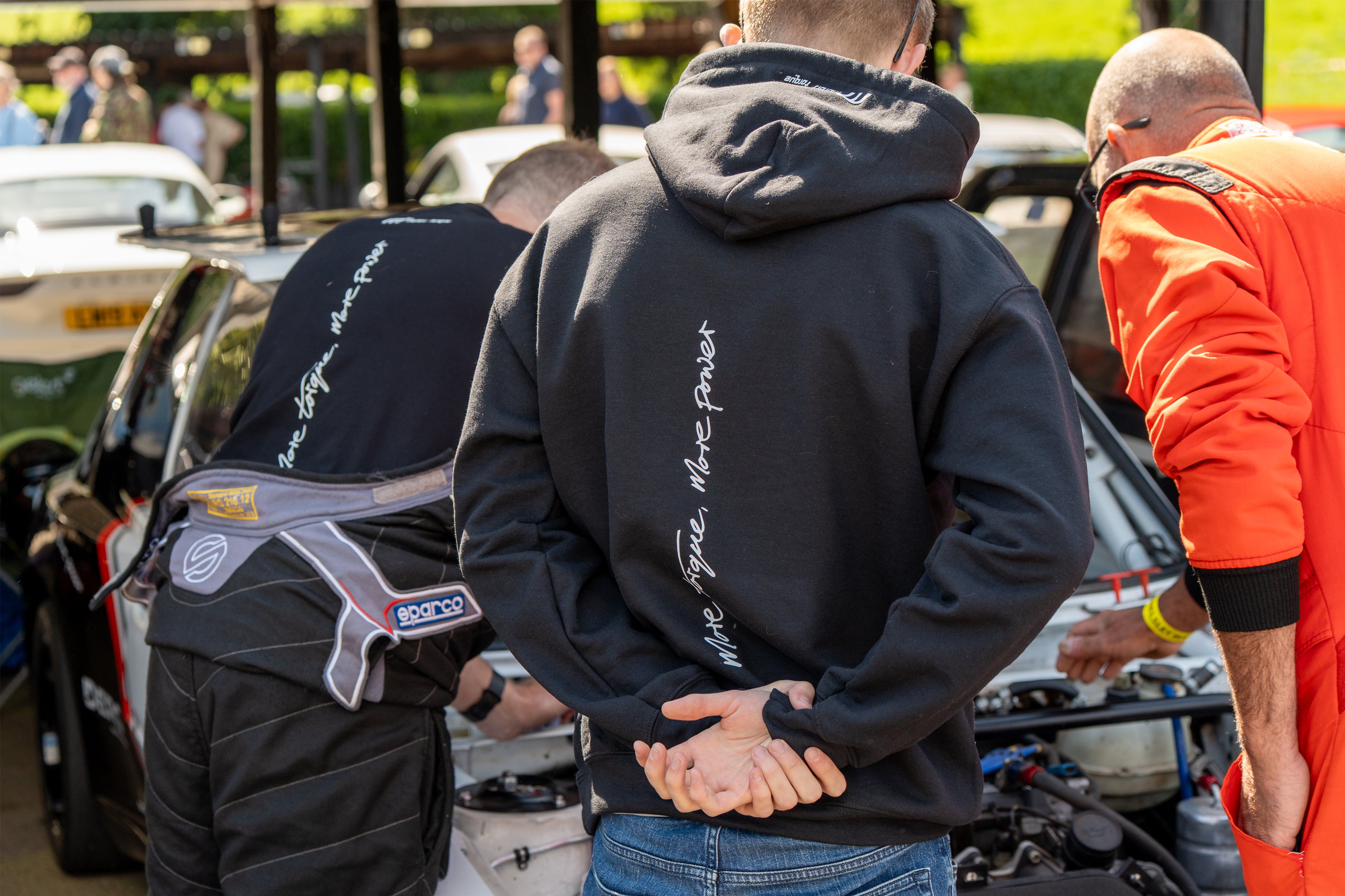 This heavyweight hoodie forms the bonnet of our collection and is designed to become a future classic. Featuring our MT brand on the front with our philosophy ‘more torque, more power’ vertically rising on the back. The names on the hood!

Why black? Well anyone who is around cars knows motor oil gets everywhere. This hoodie makes a sensible choice for anyone around engines. The hoodie that keeps you cosy when our weather thinks otherwise
